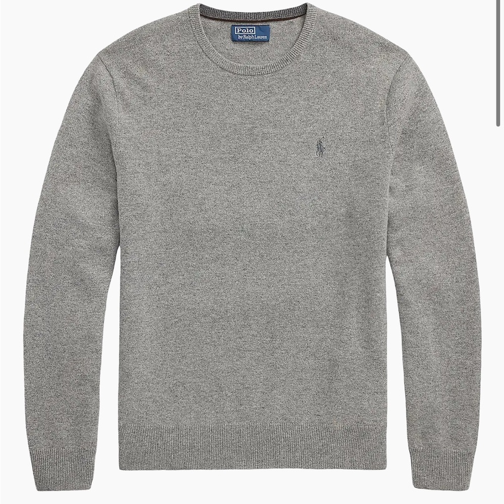 Polo by Ralph Lauren Men's Heather Gray Crewneck, excellent cond